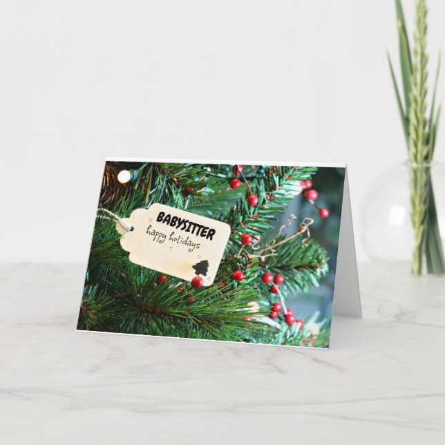 FESTIVA FELIZ TARJETA DE NAVIDADES **BABYSITTER** (Anverso)