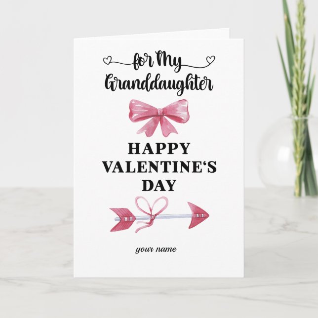 Festiva Feliz tarjeta de nieta de San Valentín (Anverso)