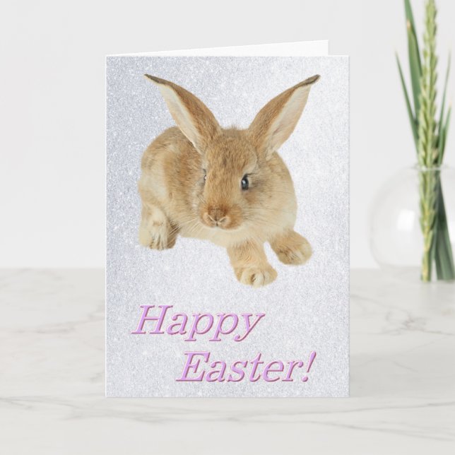 FESTIVA FELIZ TARJETA DE RECIBIMIENTO DE BEBÉ BUNNY (Anverso)
