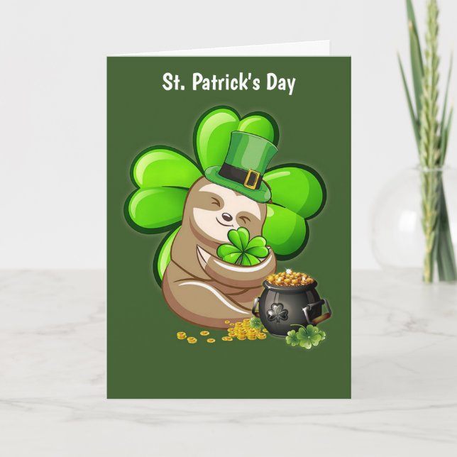 Festiva Feliz tarjeta de vacaciones de St. Patrick's Day d (Anverso)