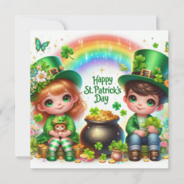 Festiva Feliz tarjeta de vacaciones del Día de San Patrici