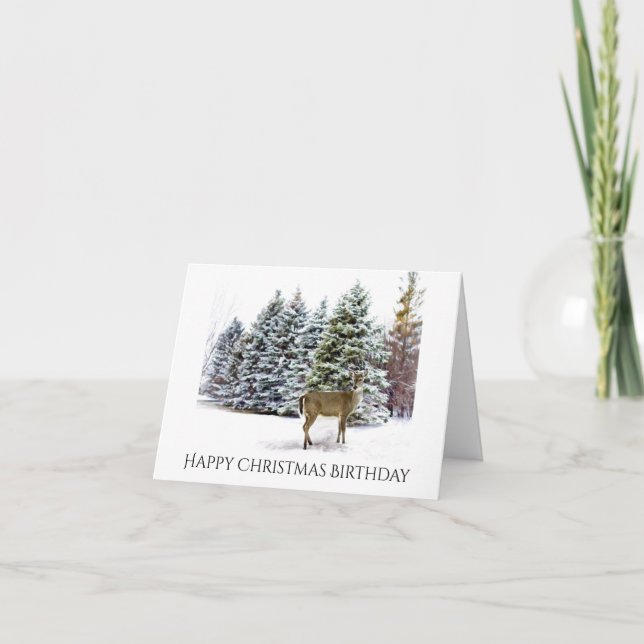Festiva Feliz tarjeta de vacaciones doblada de cumpleaños  (Anverso)
