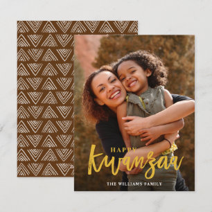 Festiva Feliz tarjeta de vacaciones Kwanzaa de patrón mode