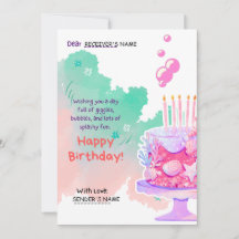 FELIZ Tarjeta de vacaciones personalizado de cumpl
