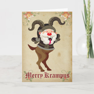 Festiva Feliz tarjeta del día de fiesta de Krampus