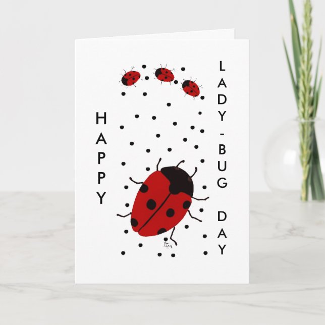 FESTIVA FELIZ TARJETA DEL DÍA DE LADY-BUG (Anverso)