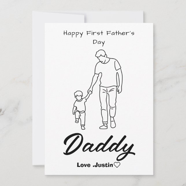 Festiva Feliz tarjeta del primer día del padre Dulce y sen (Anverso)