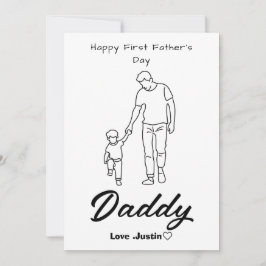 Festiva Feliz tarjeta del primer día del padre Dulce y sen