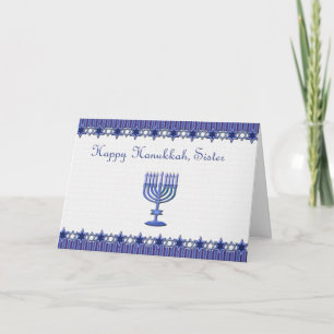 Festiva Feliz tarjeta hermana Hanukkah