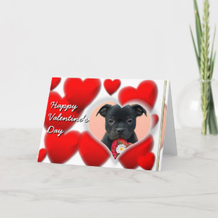 Festiva Feliz tarjeta Staffordshire Bull Terrier de San Va