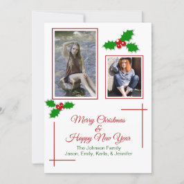 Festiva Festividad Holly, tarjeta de foto navideña