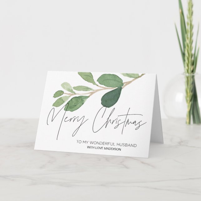 Festiva Festividad moderna Tarjeta navideña para marido (Anverso)