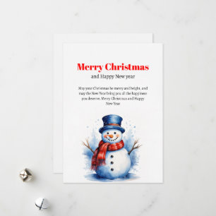 Festiva Festividad Navidades de Snowman tarjeta de felicit