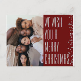 Festiva Festividad navideña de borgoña foto postal de feri