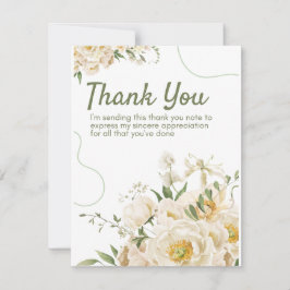 Festiva Festividad Orgánica Verde Floral Tarjeta de agrade