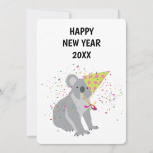 Festiva Fiesta de Koala - Tarjeta de Año Nuevo para festiv