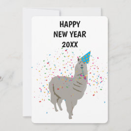 Festiva Fiesta de Llama - Tarjeta de Año Nuevo de feriado 