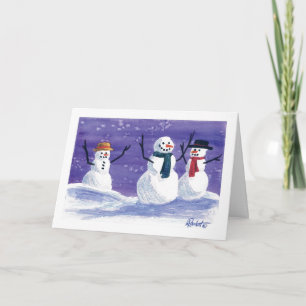 Festiva Fiesta de Snowman, tarjeta de Navidades