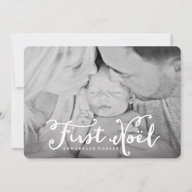 Festiva First Noel | Tarjeta fotográfica de vacaciones (Anverso)