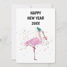 Festiva Flamingo Partying - Tarjeta de Año Nuevo para anim