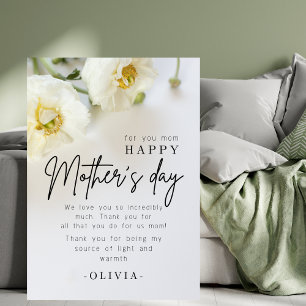 Festiva Flor de tarjeta moderna simple para ti mamá