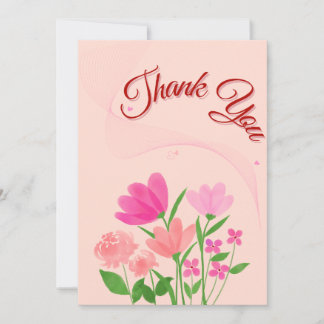 Festiva Floral Gracias tarjeta en color suave S