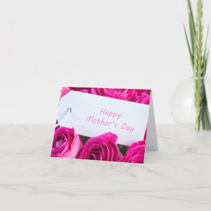 Festiva Floral Roses Rojos feliz tarjeta del día de la mad