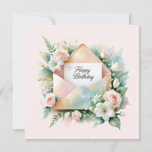 Festiva Flores bonitas y feliz cumpleaños. tarjeta de feli