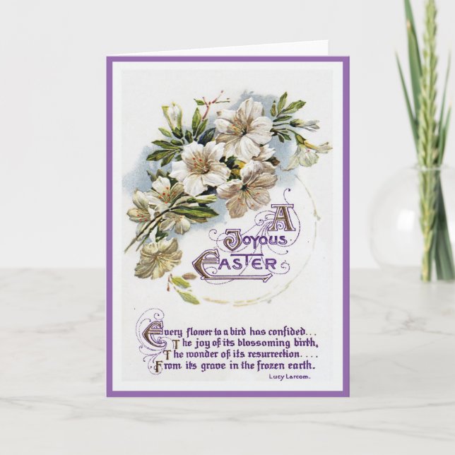 Festiva Flores de época y tarjeta de Pascua Versa (Anverso)