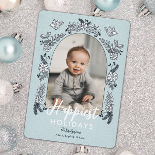 Festiva Flores de invierno Foto Arch Cute tarjeta de vacac