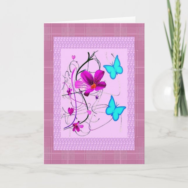 Festiva Flores de primavera - Tarjeta de Pascua (Anverso)