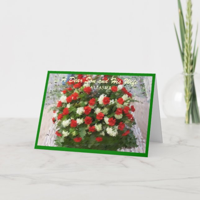 Festiva Flores felices de la tarjeta del hijo y de la (Anverso)