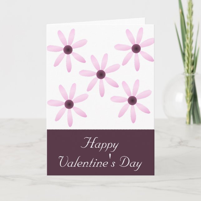 Festiva Flores moradas feliz tarjeta de San Valentín (Anverso)
