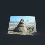 Festiva Florida Snowman (3232) - Tarjeta de felicitación<br><div class="desc">En Florida,  sabemos cómo "hacerlo funcionar" - ¿no hay nieve? ¿¿¿A quién le importa??? ¡Construimos un Sandman!</div>