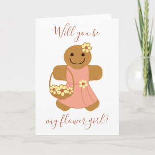 Festiva Flower Girl Gingbread Tarjeta