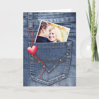 Festiva Foto de amor dentro de una tarjeta plegada Pocket