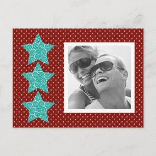 Festiva Foto de Holiday Stars Postal {red}