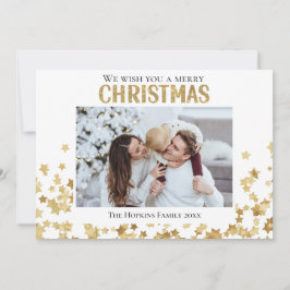 Festiva Foto de personalizado estrella de oro Tarjeta de N