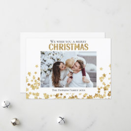 Festiva Foto de personalizado estrella de oro Tarjeta de N