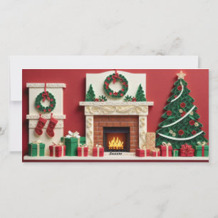 Festiva Foto de tarjeta de Navidades de Quilling de papel