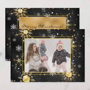 Festiva Foto Navidades de copo de nieve con tarjeta navide