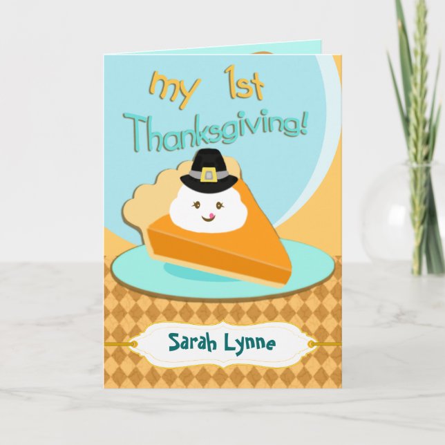 Festiva Foto personalizado y tarjeta de texto del primer d (Anverso)