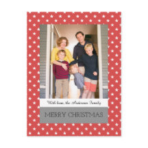 Foto postal de festividades en estrellas rojas