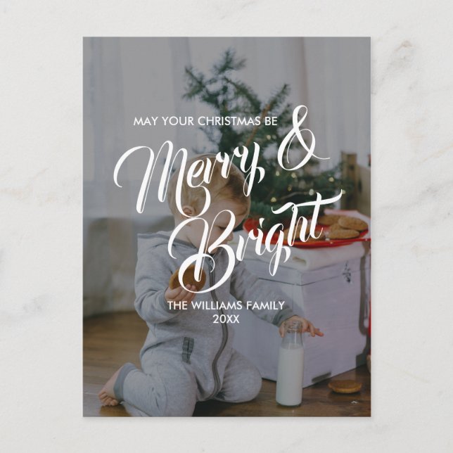 Festiva Foto postal de festividades para Navidades con mor (Anverso)