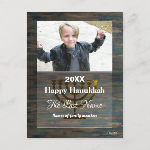 Festiva Foto postal de vela de Hanukkah feliz - HAMbWG