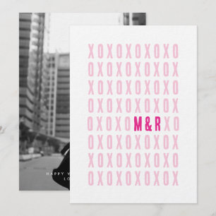 Festiva Foto XOXO Con Tarjeta De Festividad Plana Pareja I