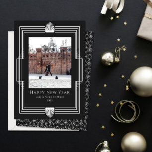 Festiva Fotografía de Año Nuevo Deco Tarjeta de vacaciones