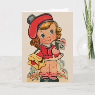 Festiva Fotógrafo de época Valentine Tarjeta de felicitaci