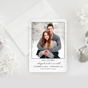 Festiva Fotomía De Moda Rústica Boda Guardar La Tarjeta De