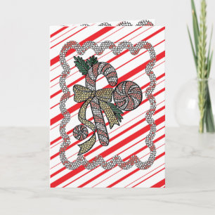 Festiva Frente de la tarjeta del bastón de caramelo del